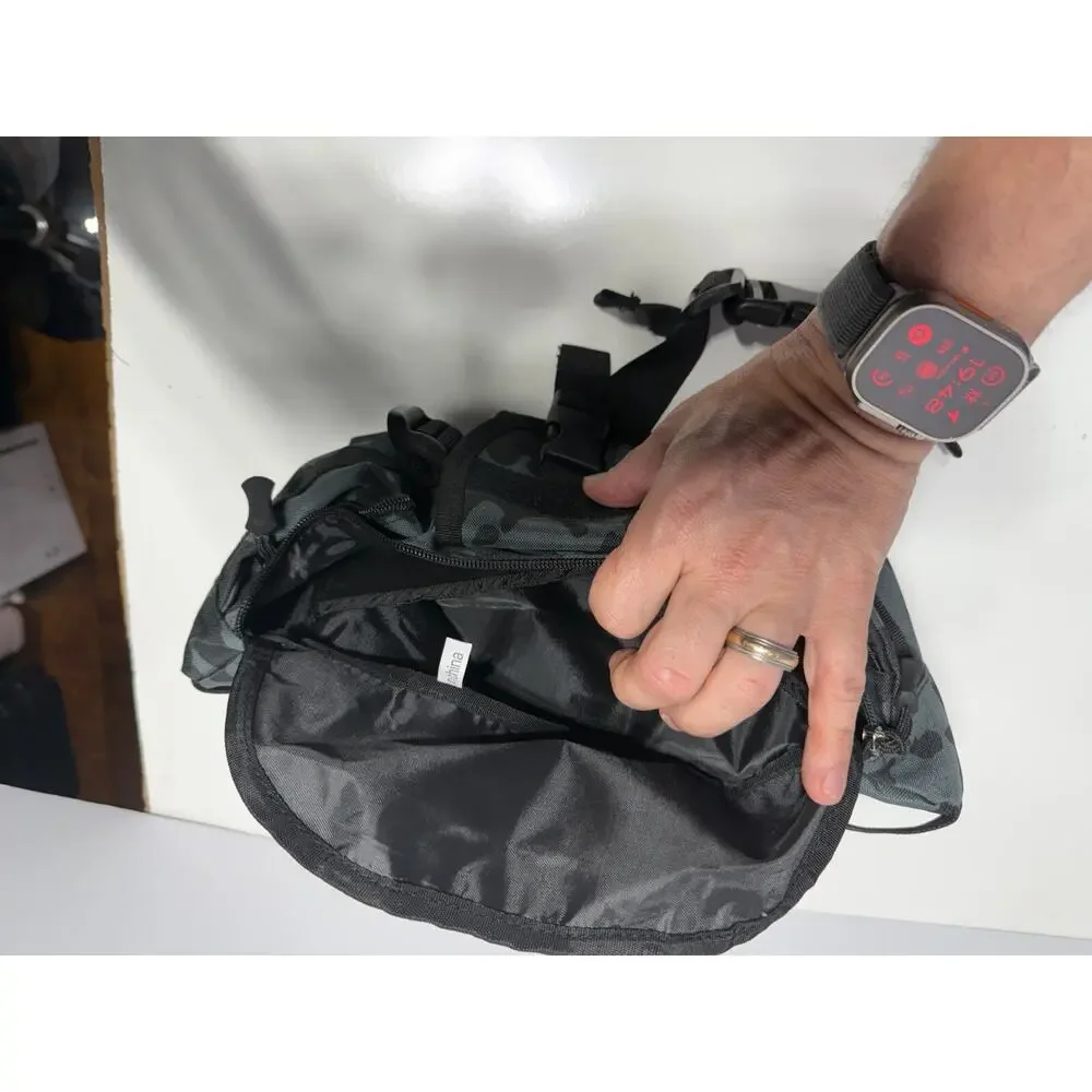 KUAI Tactical‎ Sling Bag - Black Camo Chest Pack, Multi-Compartment